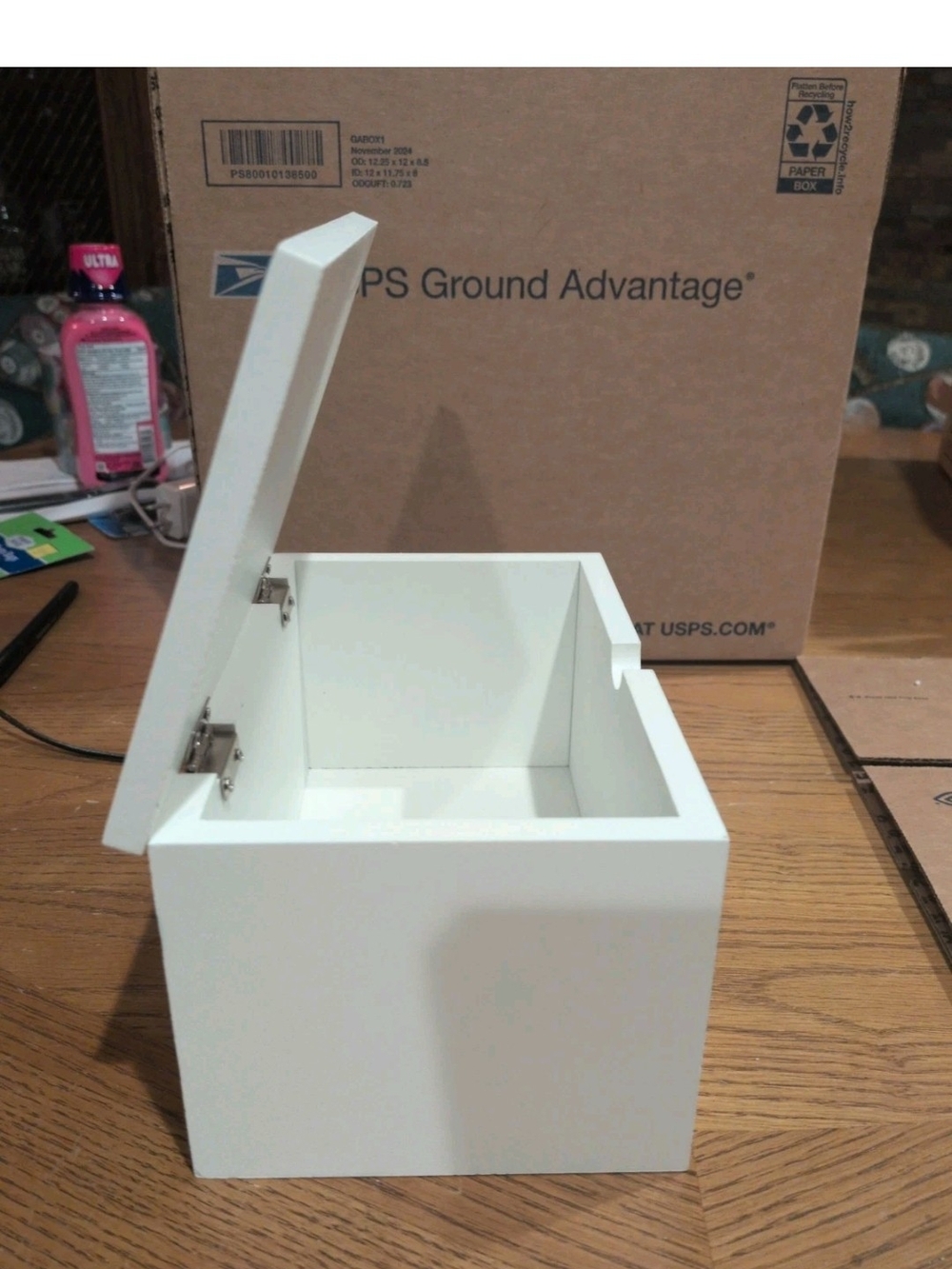 Dryer Sheets Laundry Room Box - White Decorative Storage - Picture 5 of 6